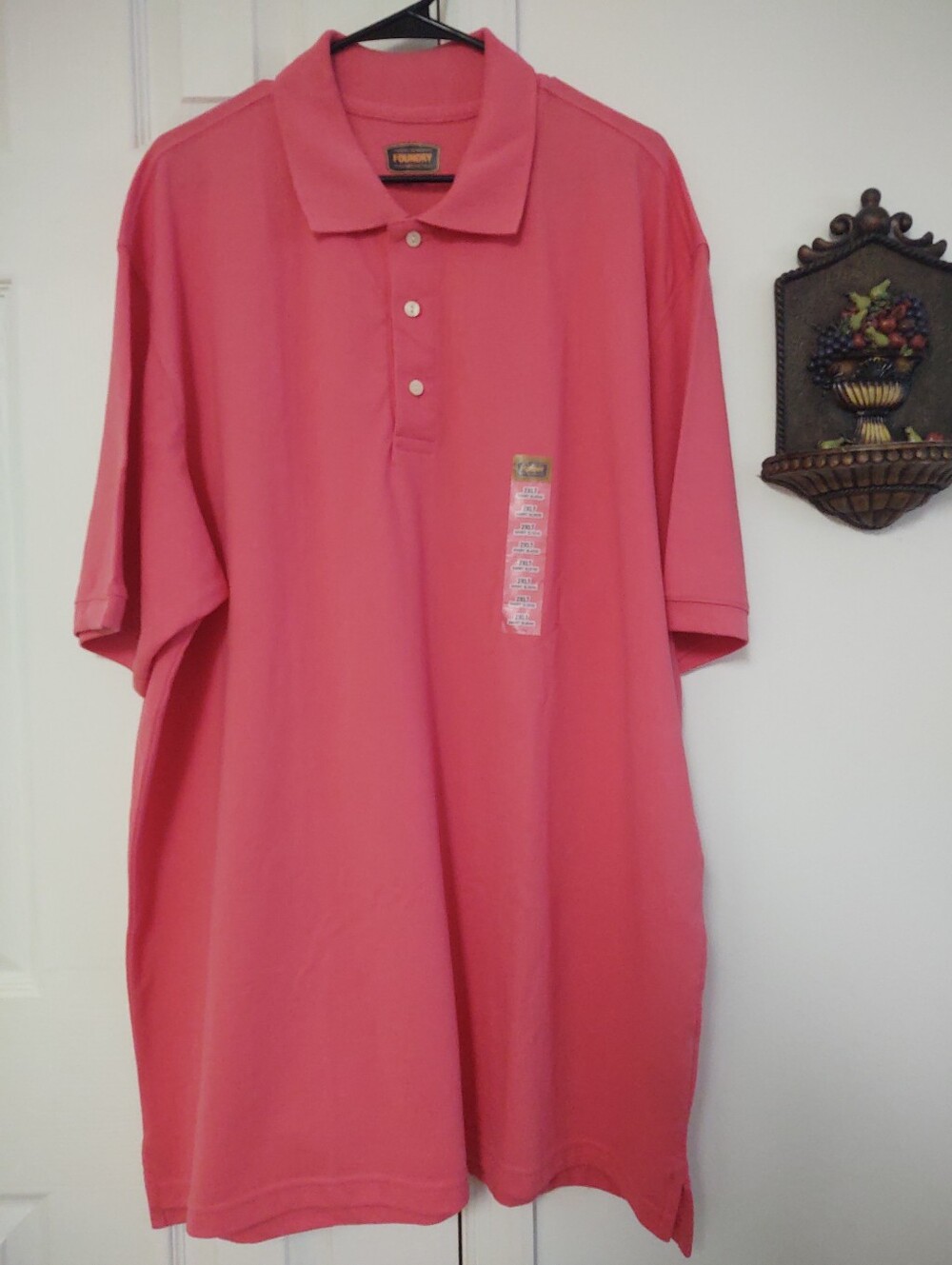 The Foundry Supply Co. Men 2XLT Coral Pink Short-Sleeve Polo NWT